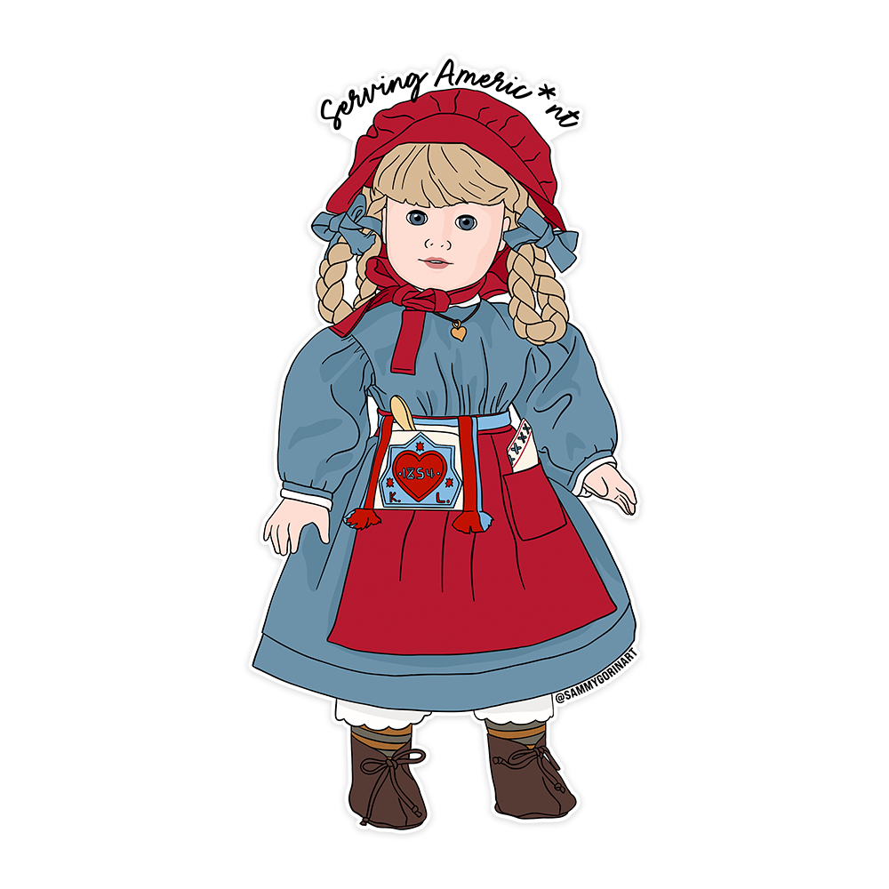 Kirsten Americ*nt Sticker – funny American Girl parody vinyl decal